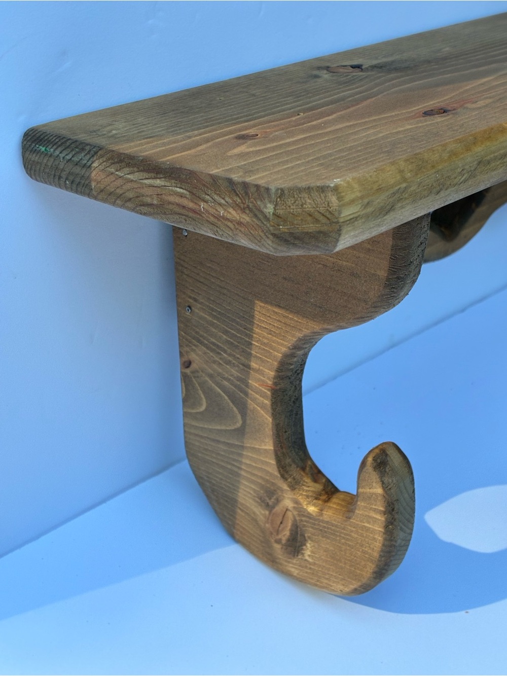 Vintage Wood Heart Wall Shelf Hooks Cottagecore Farmhouse - Picture 3 of 15